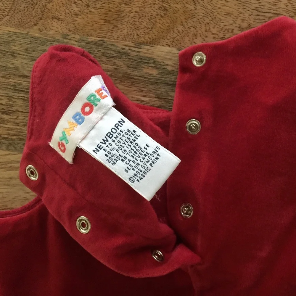 GYMBOREE NEWBORN red velvet dress 3-6mo